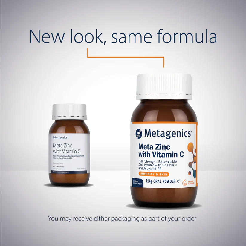 Metagenics Meta Zinc with Vitamin C Orange flavour 114g oral powder