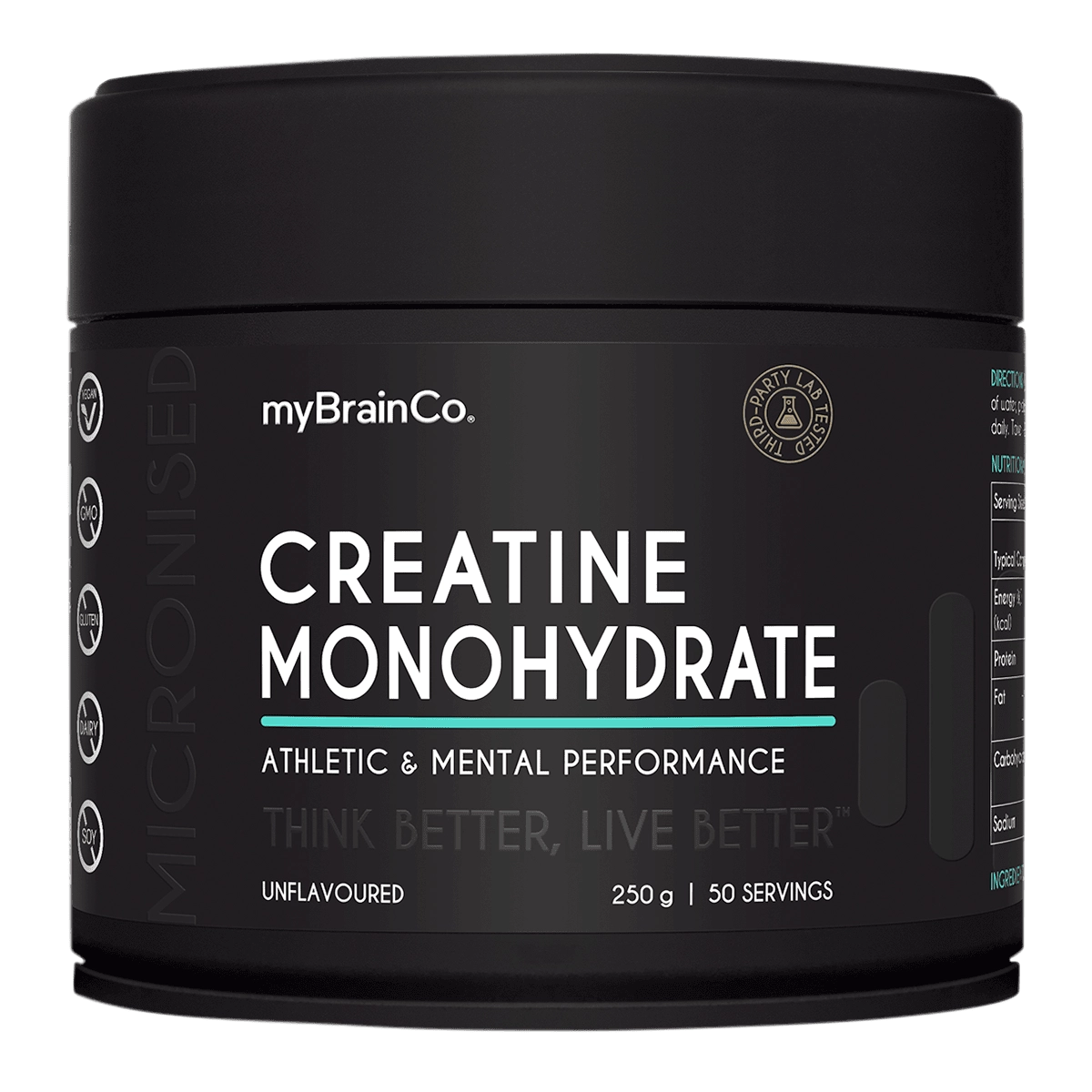 myBrainCo Creatine Monohydrate 250g Powder