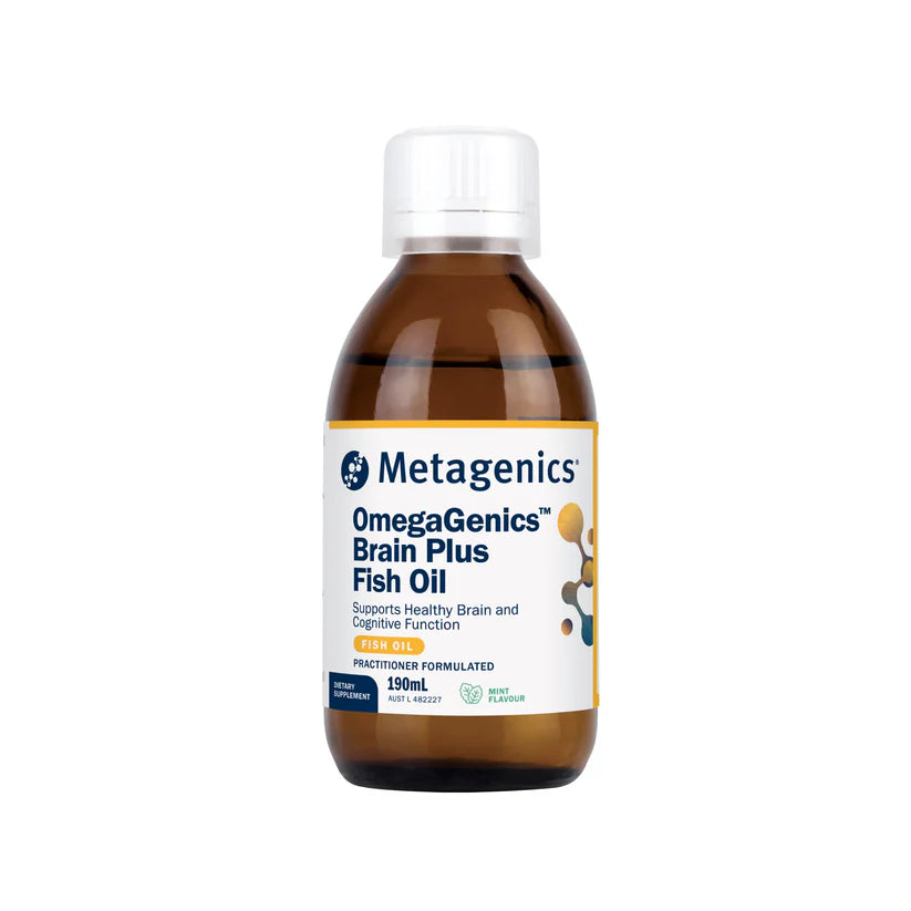 Metagenics OmegaGenics Brain Plus Peppermint flavour 190mL oral liquid