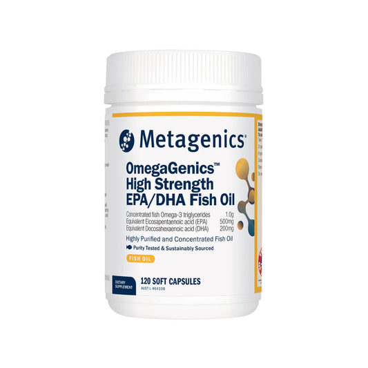 Metagenics MetaPure EPA/DHA 120 capsules (Omegagenics High Strength EPA DHA Fish Oil)