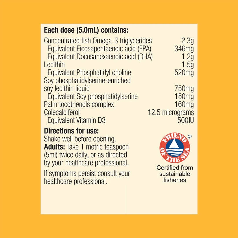Metagenics Omega Brain Plus Peppermint flavour 190mL oral liquid