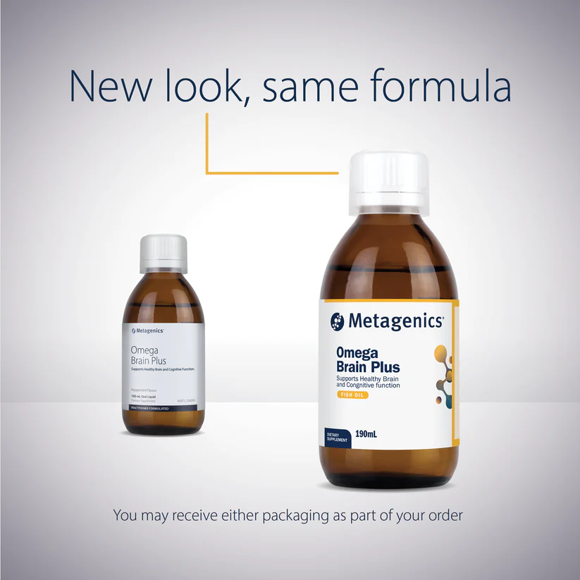 Metagenics Omega Brain Plus Peppermint flavour 190mL oral liquid