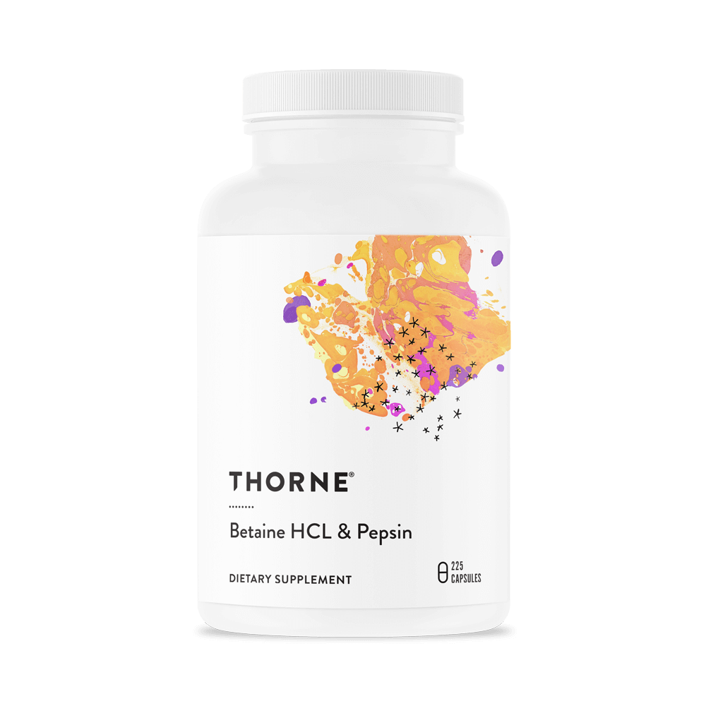 Thorne Betaine HCL & Pepsin 225 Capsules