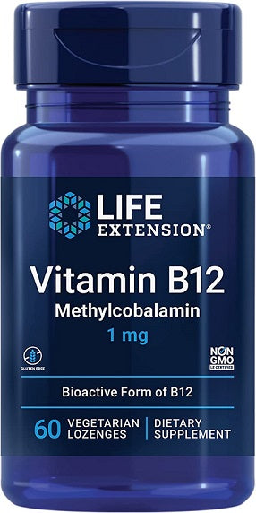 Life Extension Vitamin B12 Methylcobalamin 1mg  60 Lozenges